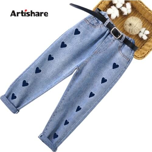 Jeans For Girls Heart Pattern Childrens Jeans For Girl Casual Childrens Jeans For Boys Spring Autumn Childrens Clothing