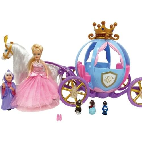 Children electric carriage toy light sound effect little girl princess dream carriage toy