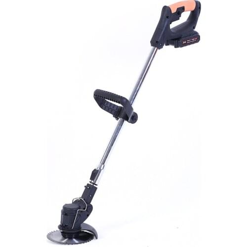 24V Cordless Electric Grass Trimmer with 7Pcs Blade Lithium Battery Adjustable Lawn Mower Home Push Lawnmower Garden Power Tool