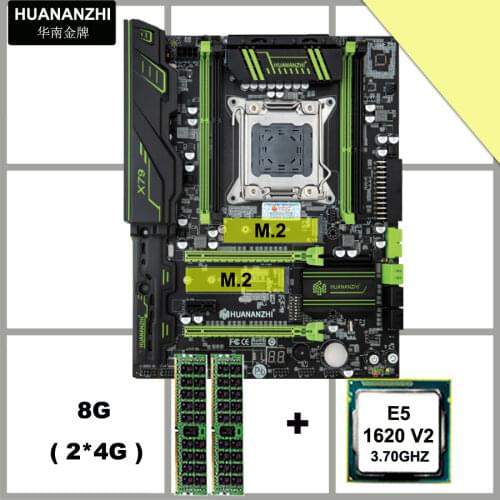 HUANANZHI V2.49 X79 motherboard CPU RAM combos Xeon E5 1620 V2 CPU (2*4G)8G DDR3 RECC memorry all good tested 2 years warranty