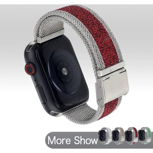 Metal Mesh Strap For Apple watch Band 44mm 40mm 38mm 42mm 44 mm Accessories Steel smartwatch bracelet iWatch series 3 4 5 6 se