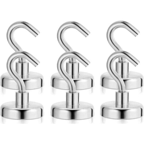 Multi Purpose Strong Magnetic Hooks Heavy Duty Wall Hooks Hanger Key Coat Cup Hanging Hanger for Home Kitchen Storage