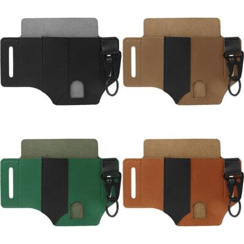 Multitool Leather Sheath EDC Pocket Organizer Leather Outdoor Survive Bag with Key Holder Camping Tool F2TC