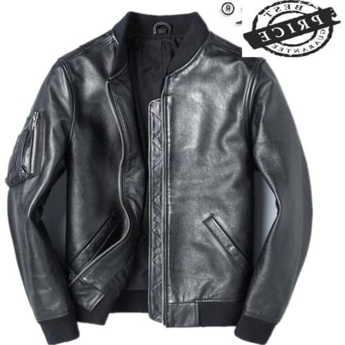 Fashion 100% Genuine Leather Jacket Men Cowhide Mens Jackets and Coats Short Clothes Spring Autumn 2021 Hommes Veste 5a6