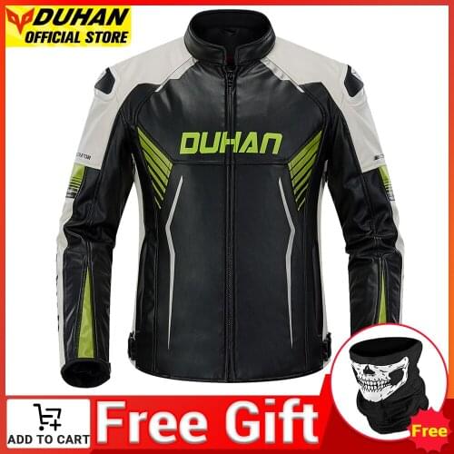 DUHAN Motorcycle Jacket Men Moto Cycling Waterproof Chaqueta Winter Jacket Jaqueta Motocross Body Protector Reflective
