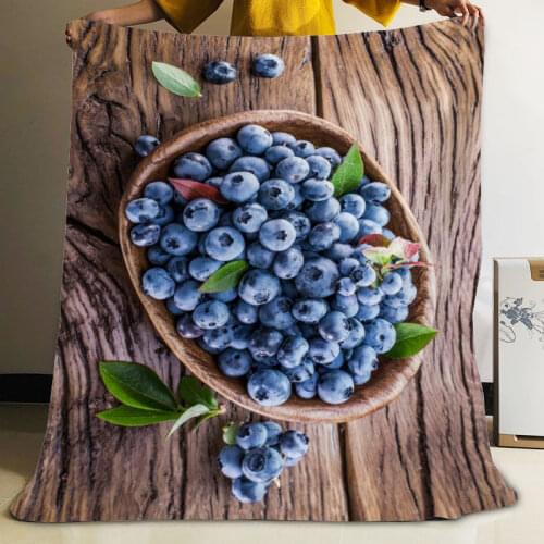 Musife Custom Blueberry fruit Flannel Blanket Design Your own Blanket Flannel Blankets for Sofa DIY Dropshipping