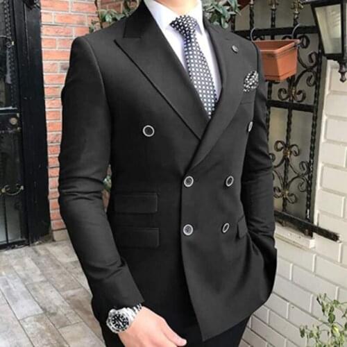Mens Suits 2 Pieces Solid Color Collar Boyfriend Wear Groom Costumes Business Suit Boutique Slim Wedding Blazer+Pants+Vest 2021