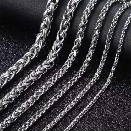316L Stainless Steel Chain Necklace For Men 3MM/4MM/5MM/6MM Width Male Jewelry Mens Chain Around The Neck Party Jewelry 2021