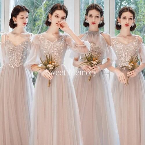 N2096 2021 Halter Off The Shoulder Bridesmaid Dresses Formal Gowns Sweet Memory Women Robe Grande Taille Femme Vestito Da Donna