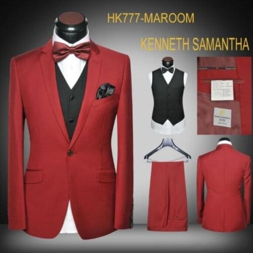 Latest Coat Pant Design Red Black Tuxedo Jacket Prom Wedding Suits Slim Fit Groom Men Suit Custom 3 Piece Blazer Terno Masculino