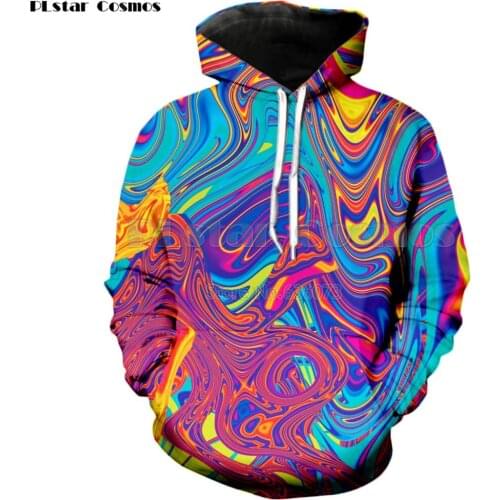 PLstar Cosmos 2019 New Fashion hoodies Oil Spill Sweatshirt psychedelic swirl of vibrant colors 3d Print Womens Mens Hoody