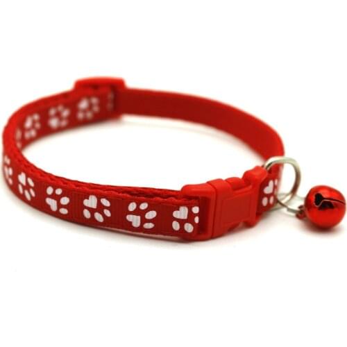 Pet patch collar dog cat single footprint bell collar cat buckle collar self-operated cat dog collar