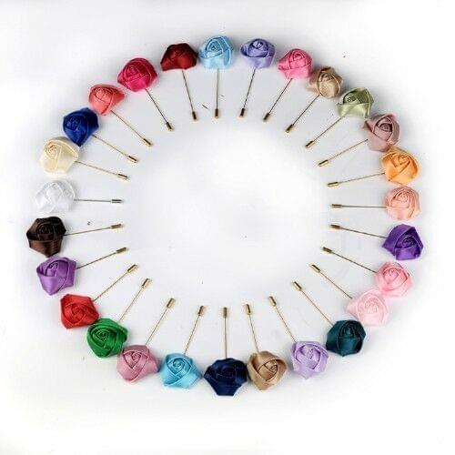 Tailor Smith Flower Brooch Lapel Pin Fashion Designer Handmade Men Solid Rose Flower Brooch Lapel Pin for Men Suit Accessories