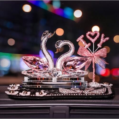 CRYSTAL PINK SWAN FIGURINES EXQUITE CAR PERFUME BOTTLE SWAN ANIMAL PAPERWEIGHT HOME TABLE DECOR LOVE PRESENTS XMAS GIFT