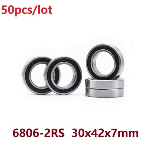 50pcs/lot 6806-2RS 6806RS 6806 2RS RS ball bearing 30*42*7 mm Deep Groove Ball Bearing 30x42x7