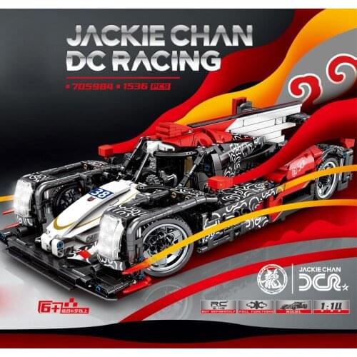 Technical Speed champion No.38 China jackie chan DC racing team rc car build block vehicle brick 2.4ghz radio remote control toy