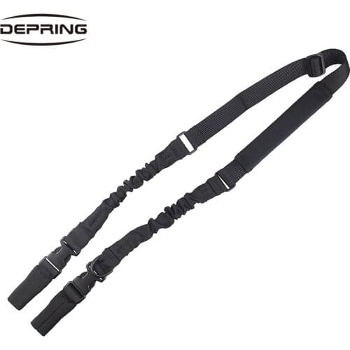 Tactical Adjustable Two 2 Point Rifle Sling Strap Heavy Duty Quick Detach Bungee Gun Sling Airsoft Hunting Stealth Belt