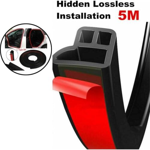 5M B-Shape Seal Strip Car Door Window Trim Edge Moulding Rubber Weatherstrip Soundproof Waterproof Noise Reduction Seal Strip