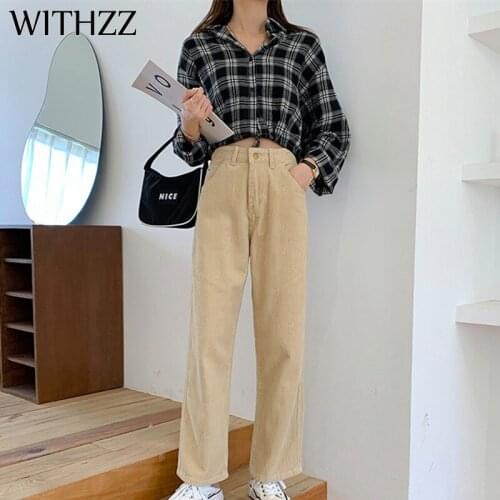 Женские вельветовые брюки WITHZZ China At AliExpress