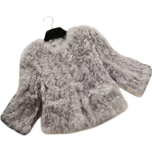 Winter Tide new Liu Yuyi Liu beauty with the foreign trade volume of wool lamb wool knitting fur coat short paragraph