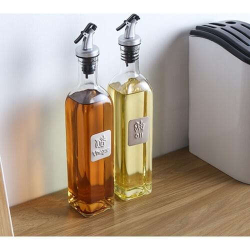050 500ml Kitchen Glass oil bottle household leak proof oil tank small bottle seasoning large capacity oil pot 5*5*30CM