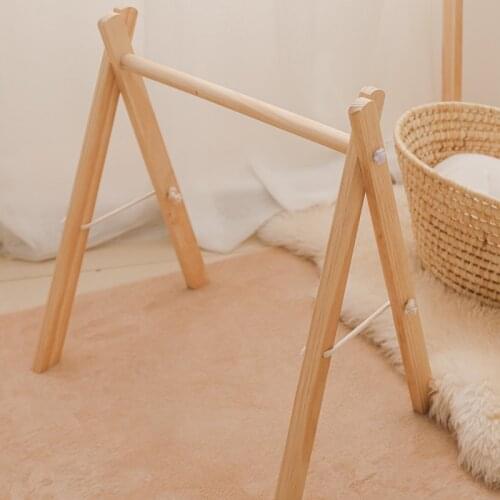 1pc New Nordic style wooden children fitness frame BPA Free Gym Play Frame Nursery Sensory Ring-pull Toy Infant Room Rattle Toy