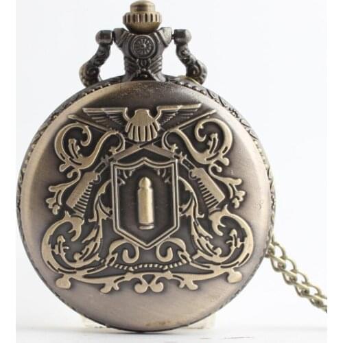 10pcs in Steampunk bullet Quartz pocket watch Retro necklace watch party gift large size