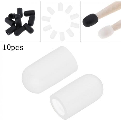 10pcs Silicone Drum Stick Sleeves Stick Head Protective Mute Cover Cap for Snare Jazz Electronic Dumb Drum Exercise