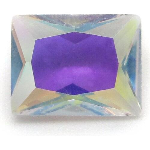 3x5mm~10x12mm 5A Factory Direct Price Rectangle Shape Rainbow AB Color Glass Synthetic Stone