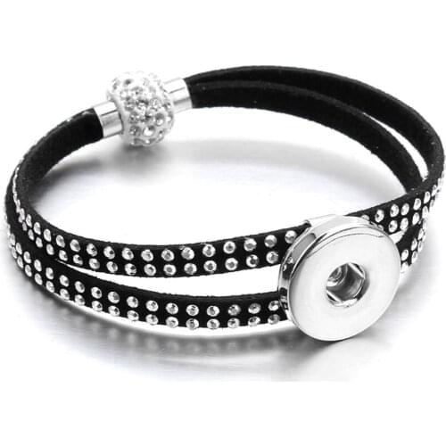 5 Colors Rivet Crystal Magnet Buckle 18mm Metal Snap Button Bracelet Watches Women One Direction Female DIY Snap Jewelry