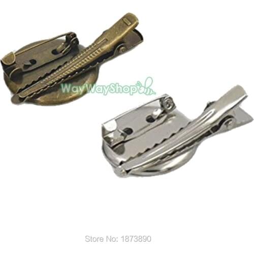 50 PCS Brooch Metal Alligator Clip Iron Needle Pin Nickle Bronze Choice 40MM