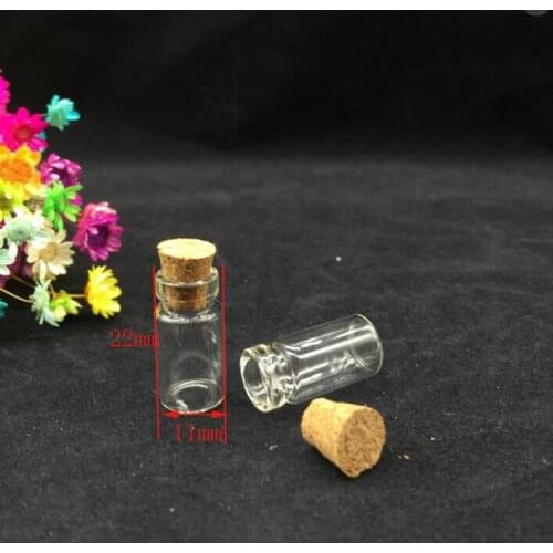 50pieces Cute Mini clear Messages Wishing Glass Bottle Vials Charms diy Pendants Clear Transparent Bottles Cork Stopper jewelry