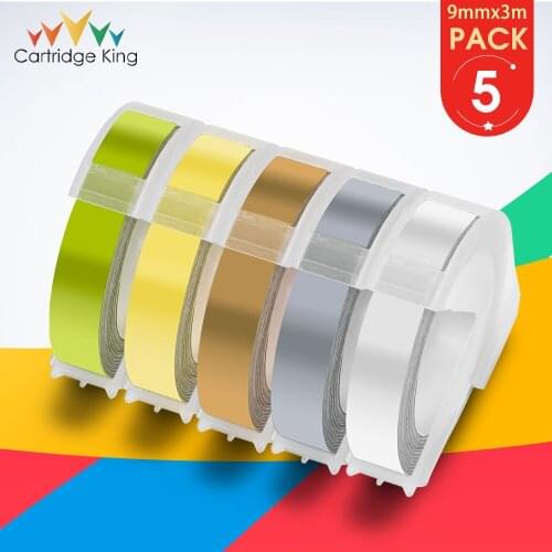 5PK 3D Labeling Tape Fit Dymo Label Maker Pink Red Tapes Embossing 3D for Motex E101 E202 E404 1610 12965 1540 1880 Typewriter