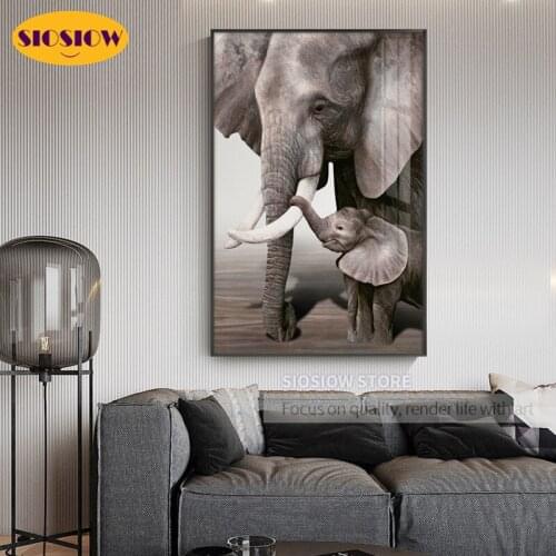 5d Diy Diamond Painting Full Square Elephant Family 3D Mosaic Embroidery Cross Stitch Round Drill Handmade Hobby Gift Decor Home