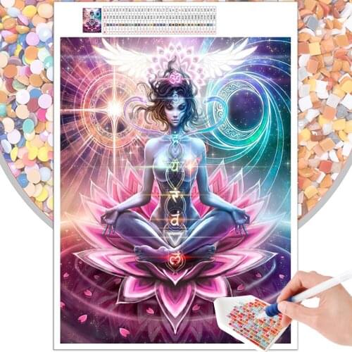 Diamond Painting Religion Lotus Holy Light 5D DIY Embroidery Set Handmade Home Decor Mosaic Square Round Rhinestone Mural Art