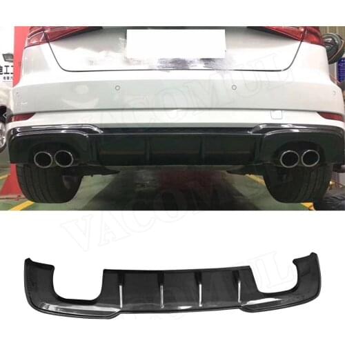 Carbon Fiber Rear Bumper Lip Spoiler Diffuser for Audi A3 Sline S3 Hatchback Sportback 2017 2018 2019 Car Styling