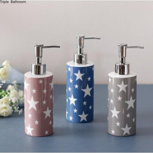 280ml Creative Pattern Ceramic Shampoo Bottle Portable Bathroom Accessories Liquid Soap Dispenser Hand Soap Dispenser Bottle