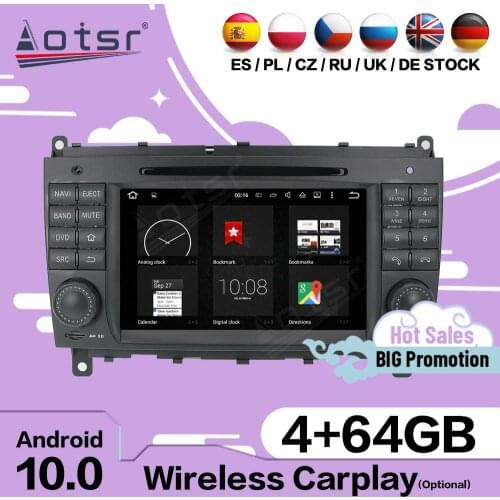 Carplay Multimedia Stereo Android For Mecerdes Benz C W203 2004-2007 CLK W209 2004-2005 GPS Auto Audio Radio Receiver Head Unit