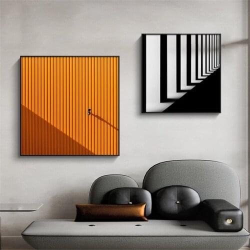 Color Building Posters and Prints Colorful Visual Impact Canvas Painting Modern Wall Art Quiet minimalist Picture Room Decor