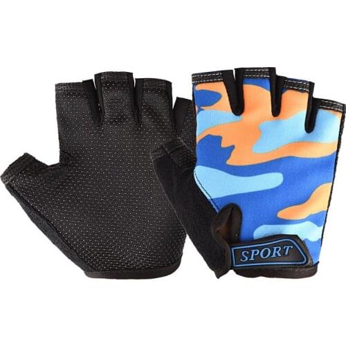 Childrens Cycling Half-finger Gloves Boys Student High Elasticity Sports Sun Protection Climbing Non-skid Baseball Girls Gloves
