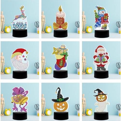 Design 7 Colors Available Table Lamp Led 5D Diamond Painting Light Diamond Embroidery Cross Stitch Rhinestone Holiday Gift Decor