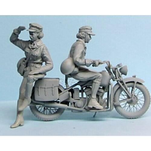 1/35 Scale Unpainted Resin Figure US motorcycle female drivers 2 figures (moto not included) collection figure