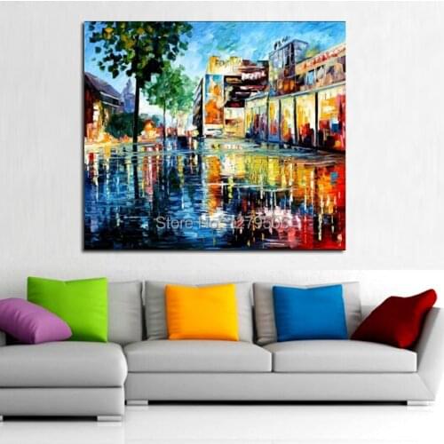 100%Handpainted Abstract After Rains Knife Thick Oil Painting On Canvas Wall Picture For Home Decor As Best Gift