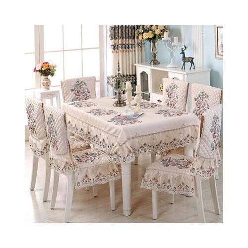 European style Chinese big flower new tablecloth table and chair cover chair cover set fabric chair cushion