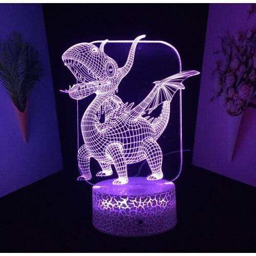 Dinosaur Series Dinosaur With Wings 3D LED Lamp 7 Color Changes With Remote Control Night Light for Festival Birthday Gifts