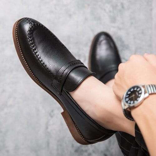 Luxury Brand Outdoor Fashion Men Genuine Leather loafers Shoes Slip On Shoes For Men Italian Leather Loafers Men wedding flats