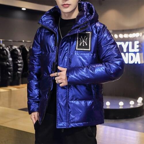 New Mens Down Duck Coat Thicken Fashion Hood Zipper Pocket Windproof Keep You Warm Mens Winter Coat Shiny Color Cheap On Sale