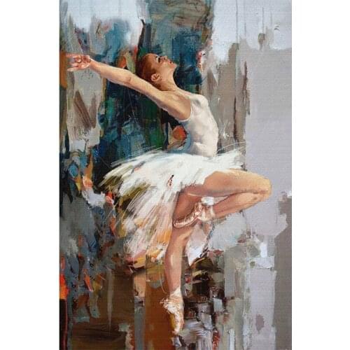 DIY Painting By Numbers Ballet Dancer Frameless Acrylic Paint On Canvas Hand Painted Oil Painting For Home Decor Arts