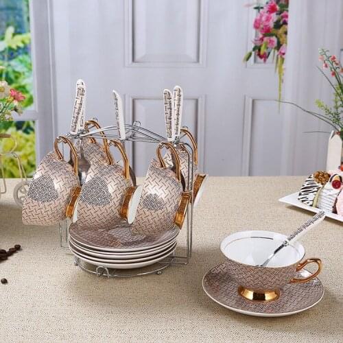 Tea Cups And Saucer Sets Bone China coffee mugs Porcelain Coffee Cup Sets Creative Porcelain Afternoon Tea Ceramic Drinkware