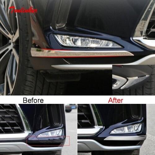 Tonlinker Exterior Front/Rear Bumper Corners Cover Stickers for Lexus RX 2020 Car Styling 2 PCS Stainless Steel Cover Stickers